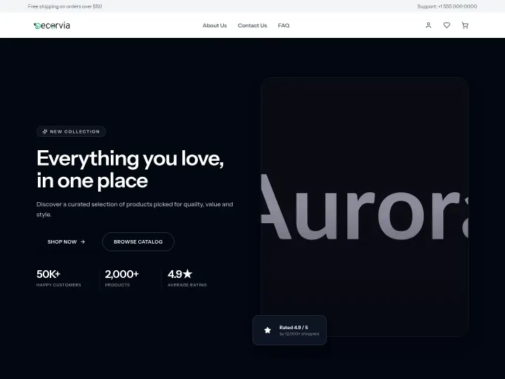 Aurora theme: Modern storefront design