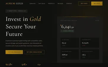 Aurum Gold: Yammbo Web template preview
