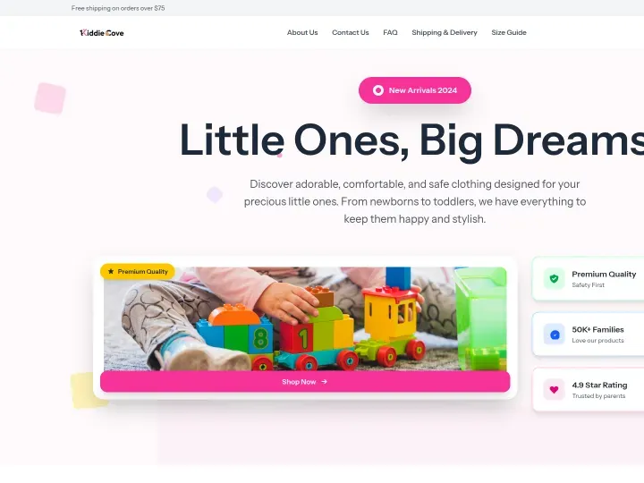 Baby & Kids theme: Children storefront design