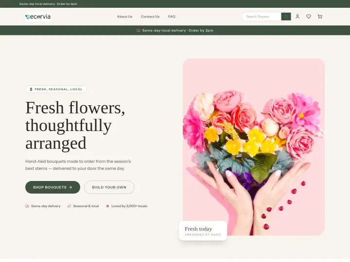 Bloom theme: Florist storefront design