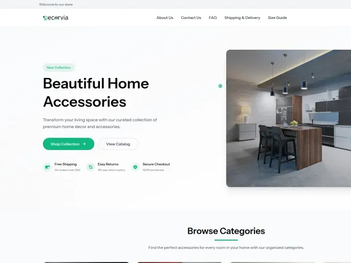 Casa theme: Home accessories storefront design