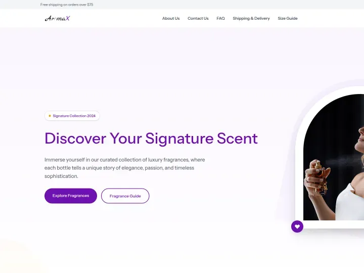 Perfume theme: Fragrances storefront design
