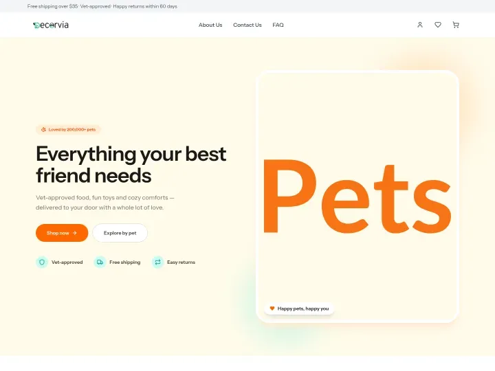 Buddy theme: Pet supplies storefront design