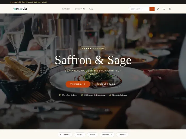Mesa theme: Restaurant storefront design