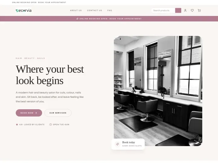 Lumière theme: Hair & beauty storefront design